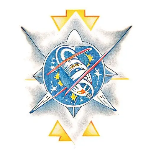 Nasa Rocket Sailor Jerry style tattoo design idea