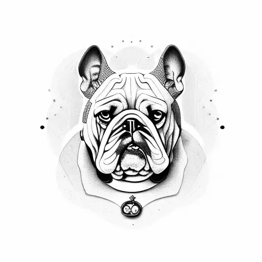 bulldog french tattoo design idea