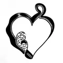 corazon con una B tattoo design idea