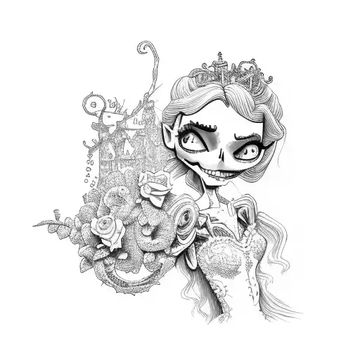 corpse bride tattoo design idea