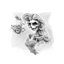 corpse bride tattoo design idea