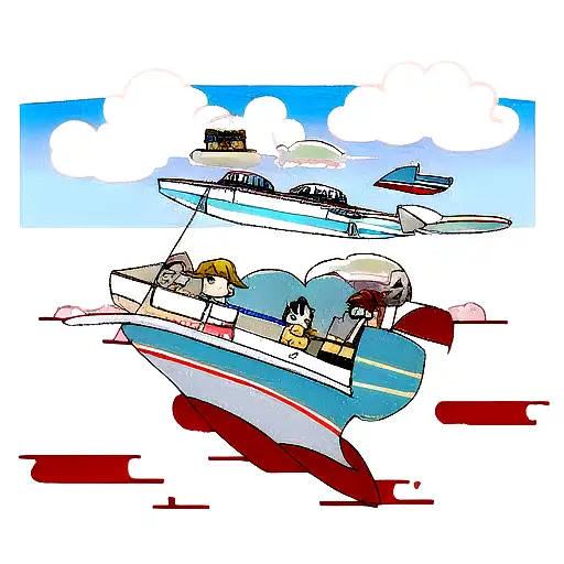 airplane cloud boat tattoo design idea