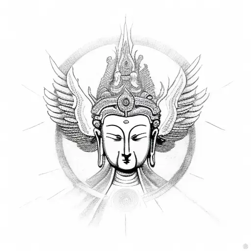 tree of life third eye angel demon buddha tattoo design idea