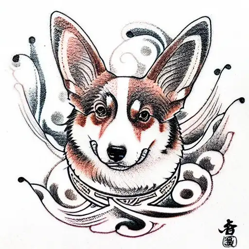 corgi tattoo design idea
