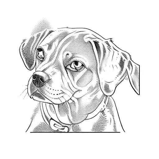 a dog siluete, keep it as similar ad given photo tattoo design idea