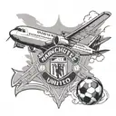 3, 95, Manchester United, soccer, August, airplane tattoo design idea