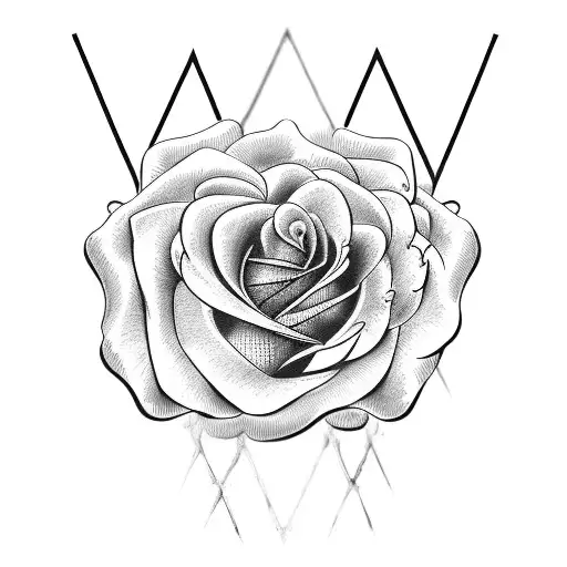 Rose with EKG tattoo design idea