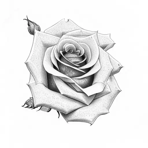 Rose with heartbeat for stem tattoo design idea
