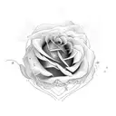 Rose with heartbeat for stem tattoo design idea