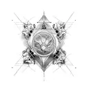 needle and thread tattoo design idea