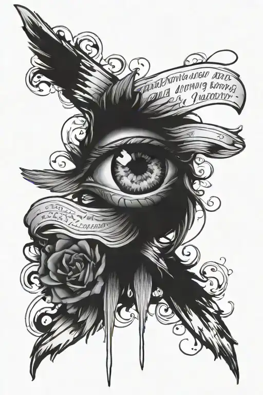 something new and never done before with jesus or a cross, an eye, isaiah 22:60 quote tattoo design idea