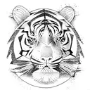 Surfing tiger tattoo design idea
