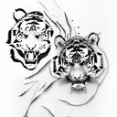 Tiger riding a weave  tattoo design idea