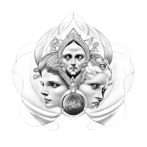 bible and balance and gemini tattoo design idea