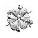 Four-leaf clover tattoo design idea