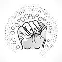 paw in a baby hand tattoo design idea