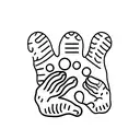 paw in a baby hand tattoo design idea