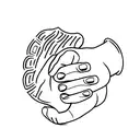 paw in a baby hand tattoo design idea