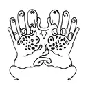 paw in a baby hand tattoo design idea