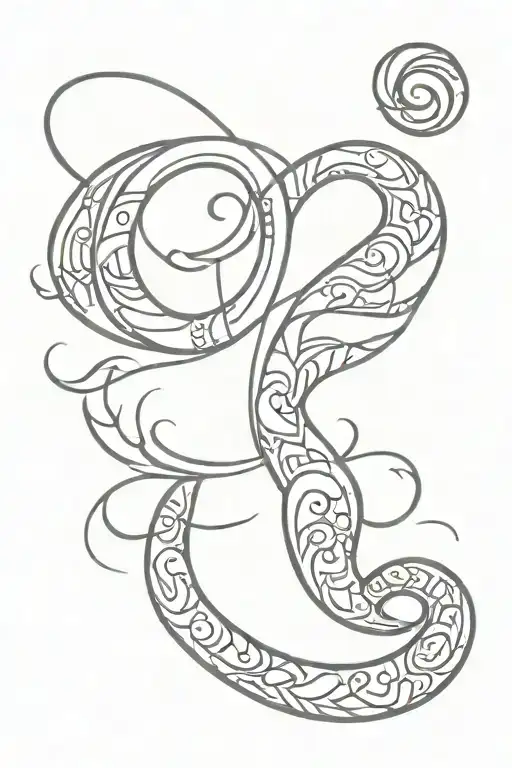 encrypted text about love, family, strength, scorpio, feminine energy, kindness, care, spain, calm, life without fear  tattoo design idea