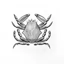 crab with crown tattoo design idea