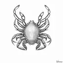 crab with crown tattoo design idea