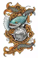 RN and fishing tattoo design idea