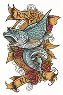 RN and fishing tattoo design idea