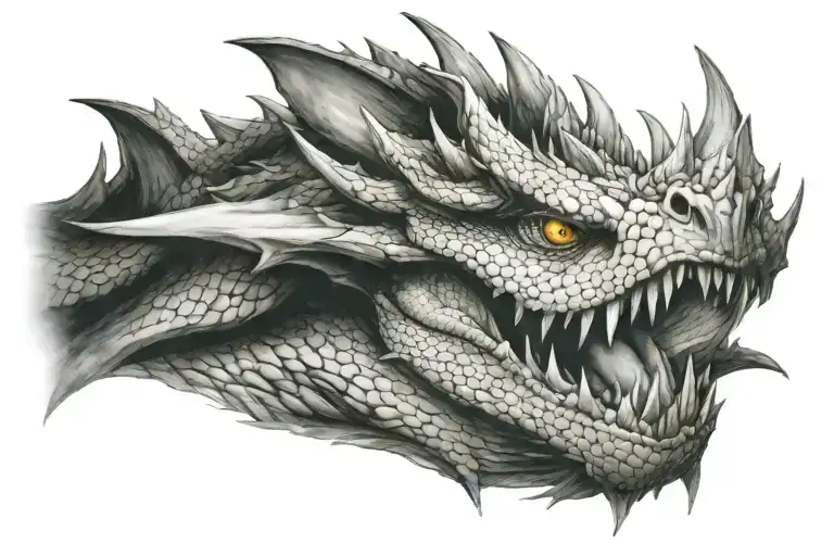 eyes white dragon tattoo design idea