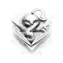 letters K,M,E,C,J,V,A,J,V,S,A,A,I connected with hearts tattoo design idea