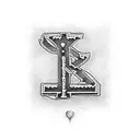 letters K,M,E,C,J,V,A,J,V,S,A,A,I connected with hearts tattoo design idea