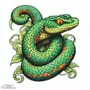 bush viper snake sleeve tattoo design idea