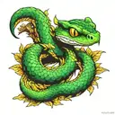 bush viper snake sleeve tattoo design idea