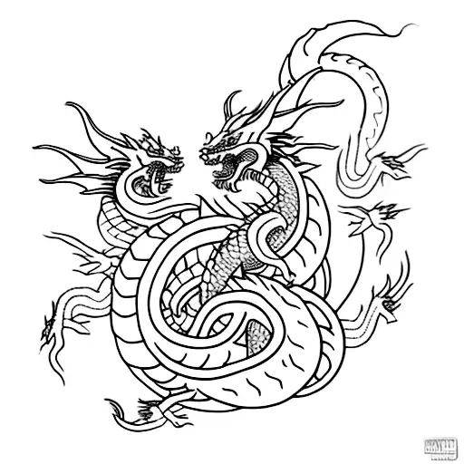 shenron And haku dragon combination tattoo tattoo design idea