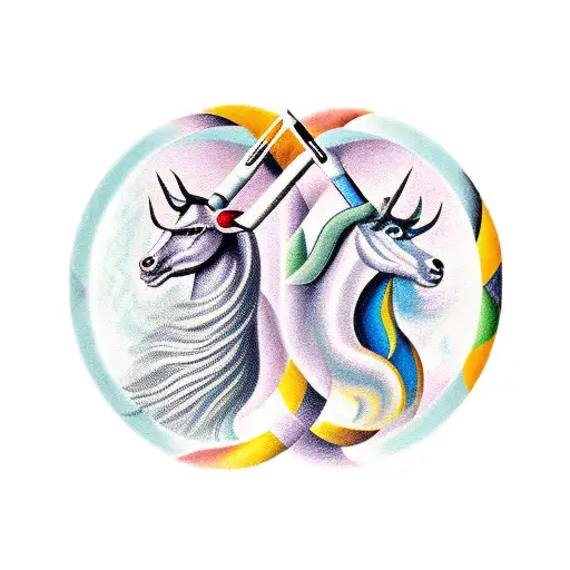 sagittarius and capricorn tattoo design idea