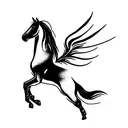 horse wings tattoo design idea