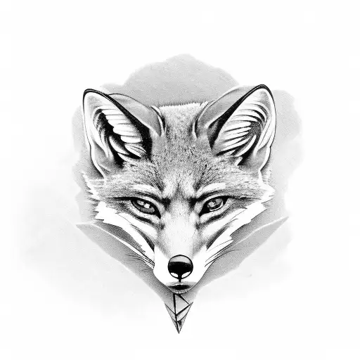 grey fox 1800s tattoo design idea
