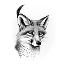 grey fox 1800s tattoo design idea
