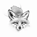 grey fox 1800s tattoo design idea