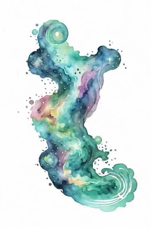 andromeda galaxy inside of a semi colon tattoo design idea