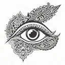 fatima's eye symbol integrated tattoo design idea