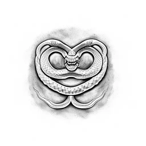  a snake wrapped around of a sword tongue out tattoo design idea