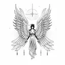 an angel with mechanical mechanical metal wings falling from the sky tattoo design idea