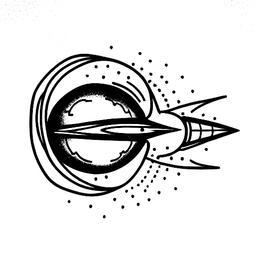 spaceship tattoo design idea