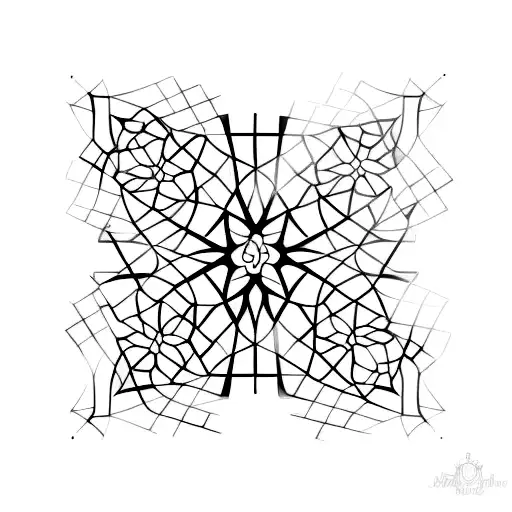 Intricate steel lattice pattern tattoo design idea