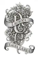 laura name font tattoo design idea