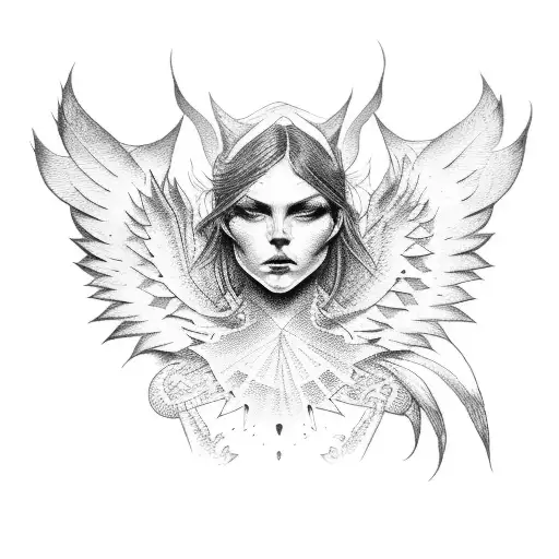 fallen angel tattoo design idea