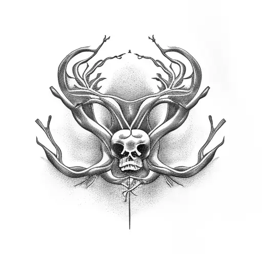 curved branching lines from pubic bone to hip to back tattoo design idea