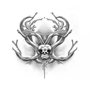 curved branching lines from pubic bone to hip to back tattoo design idea