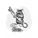Rat king in military uniform leading an army of rats tattoo design idea
